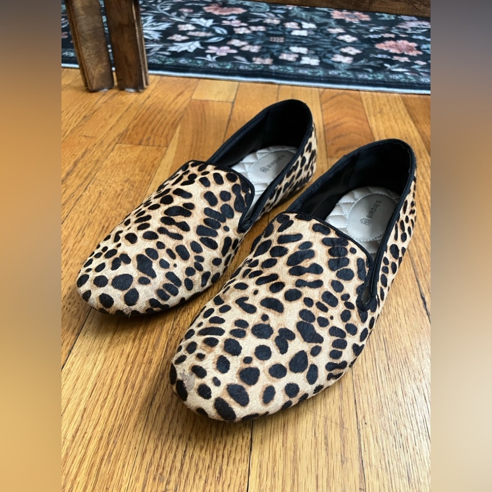 Birdies Starling loafer, calf hair, leopard print